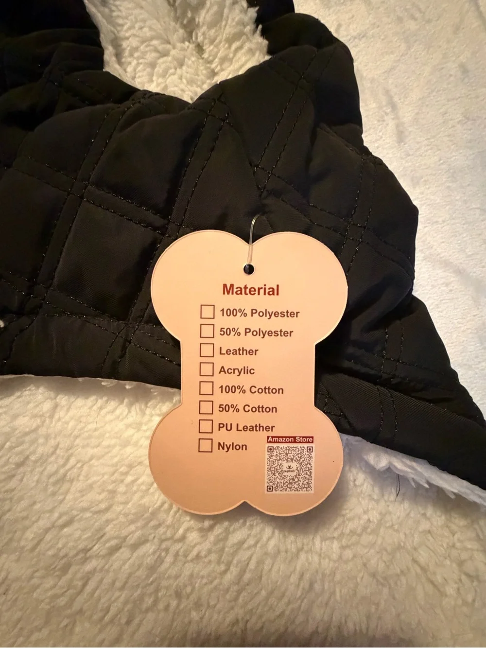 Quilted Black Puffer Jacket for Dogs Size Large NWT